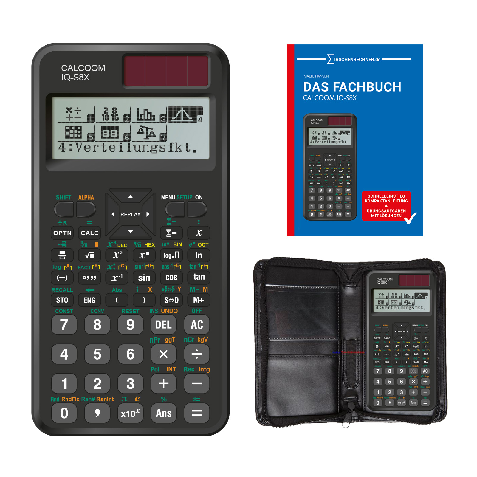 Schwarzer Technischer Rechner Calcoom IQ-S8X Wissenschaftlicher  Taschenrechner Mit 5 Jahren Garantie \u0026 Schutztasche Wissenschaftlicher  Rechner Solar Batterie, image size:1600x1600