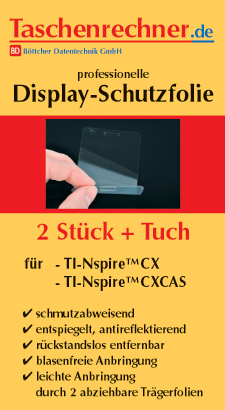 Displayschutz für TI Nspire CX - Serie